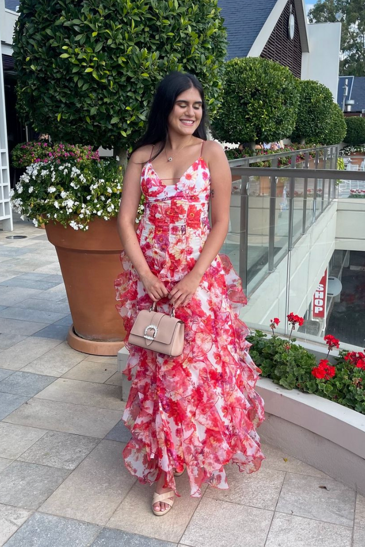 Martini Ruffle Maxi- Coral - Angel Lane Clothing