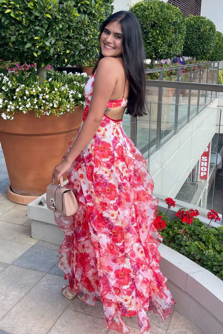 Martini Ruffle Maxi- Coral - Angel Lane Clothing