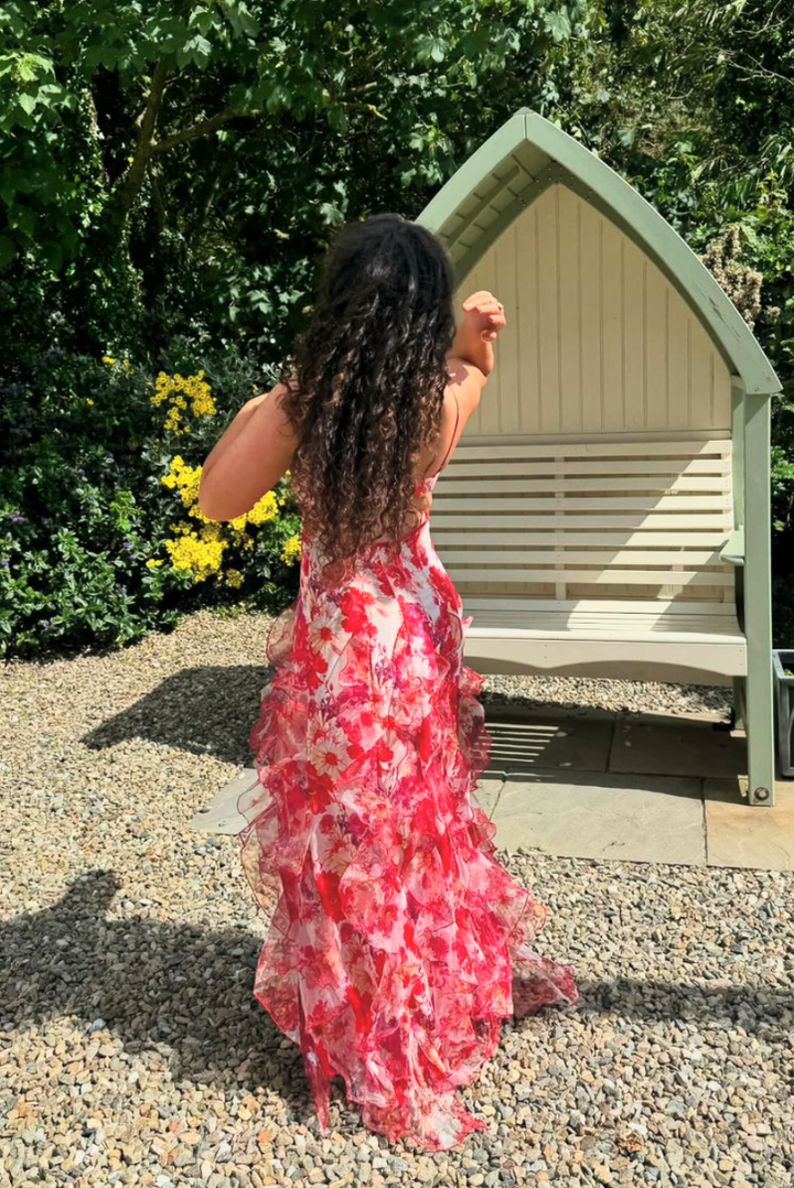 Martini Ruffle Maxi- Coral - Angel Lane Clothing