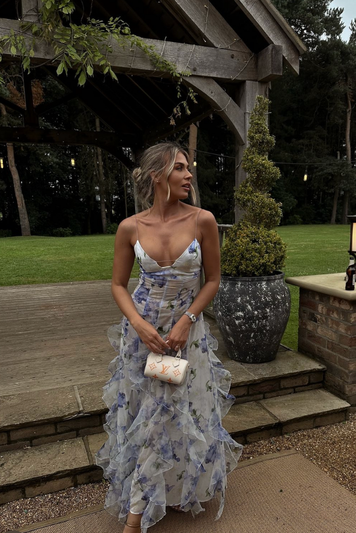 Martini Ruffle Maxi- Ocean - Angel Lane Clothing