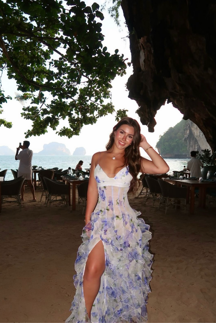 Martini Ruffle Maxi- Ocean - Angel Lane Clothing