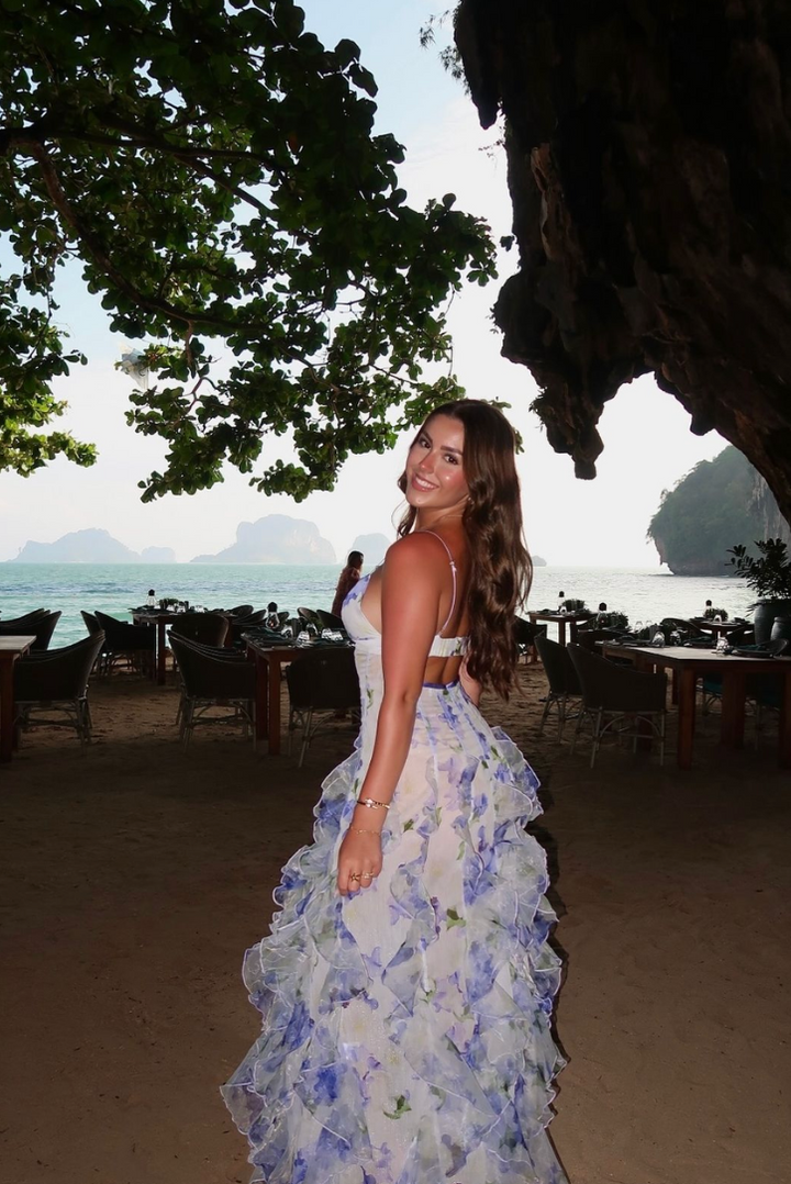 Martini Ruffle Maxi- Ocean - Angel Lane Clothing