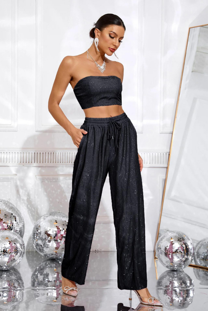 Milah Sparkle Set- Black - Angel Lane Clothing