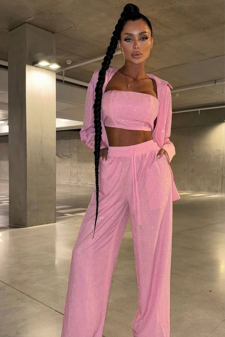 Milah Sparkle Set- Pink - Angel Lane Clothing