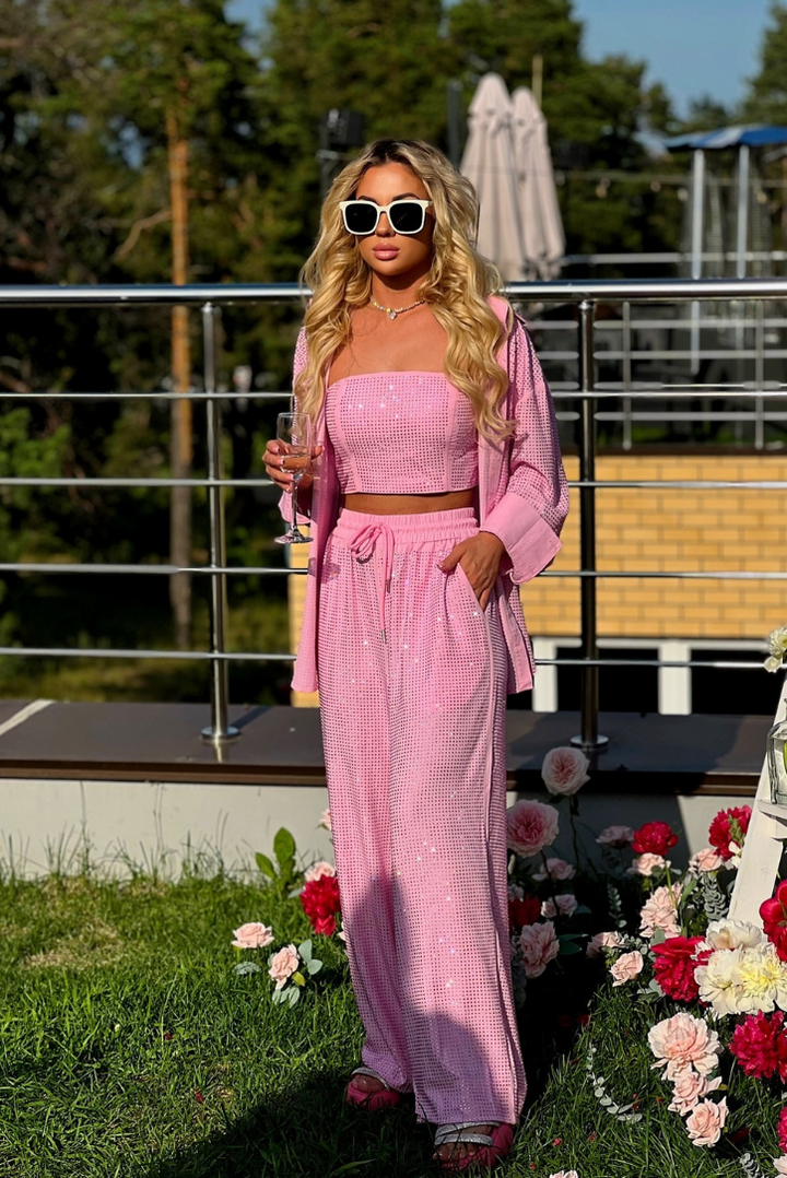 Milah Sparkle Set- Pink - Angel Lane Clothing