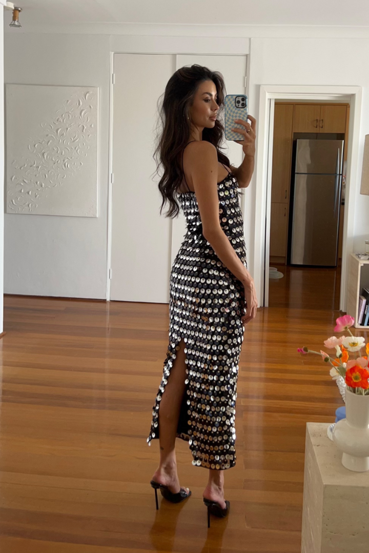 Nyla Sequin Maxi- Black - Angel Lane Clothing
