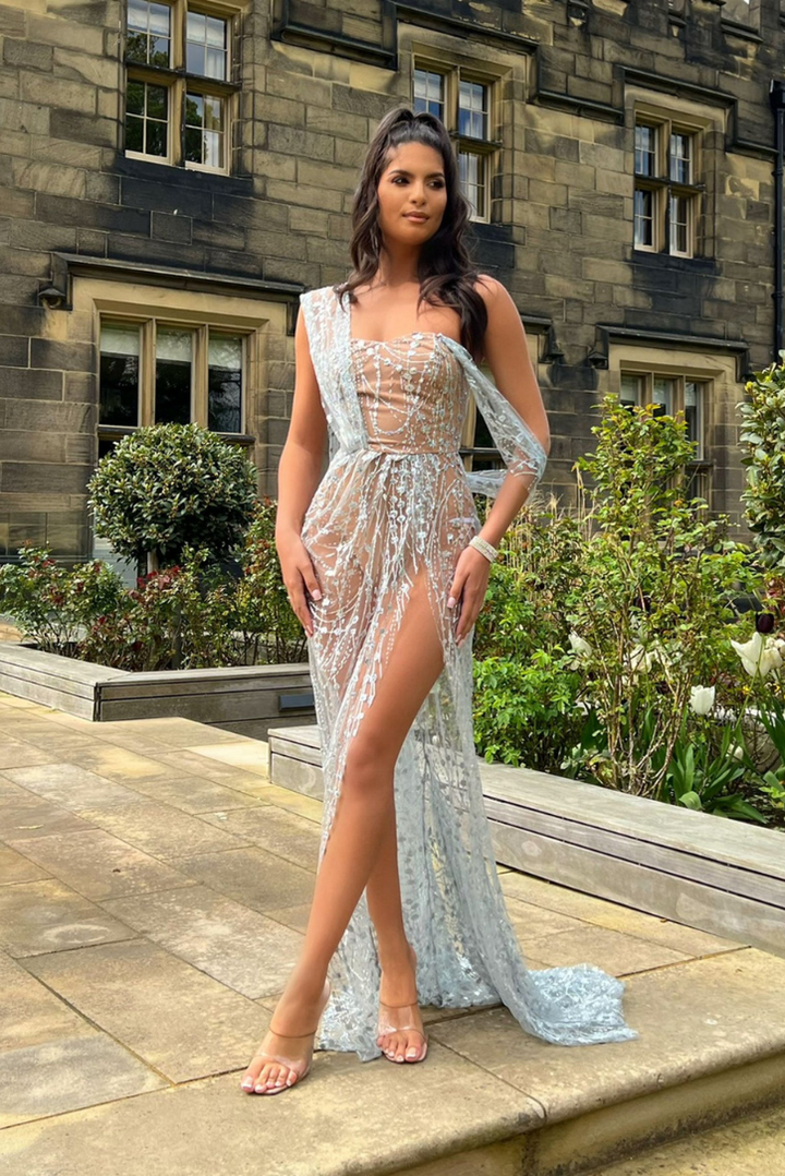 Sienna Sparkle Maxi- Silver - Angel Lane Clothing