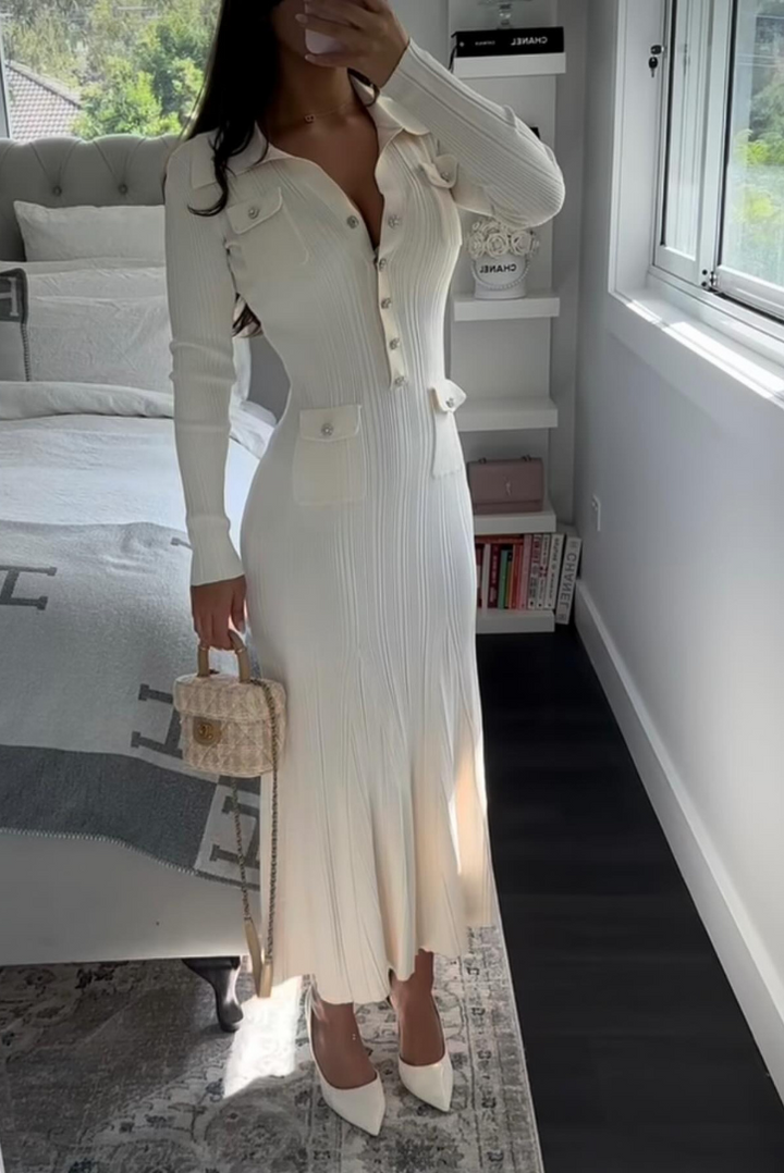 Yasmine Knit Maxi- White - Angel Lane Clothing