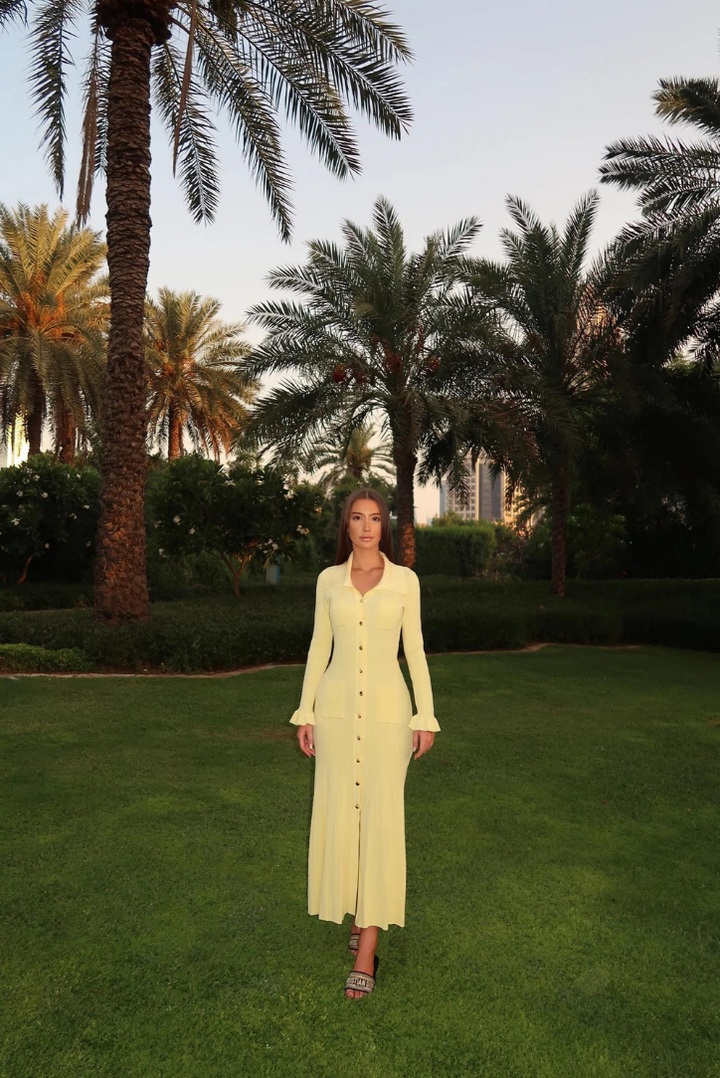 Yasmine Knit Maxi- Yellow - Angel Lane Clothing