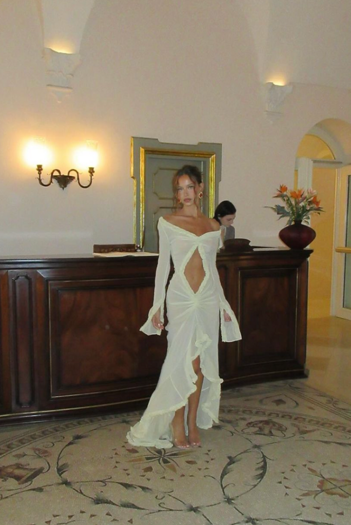 Zaira Sheer Maxi- Cream - Angel Lane Clothing