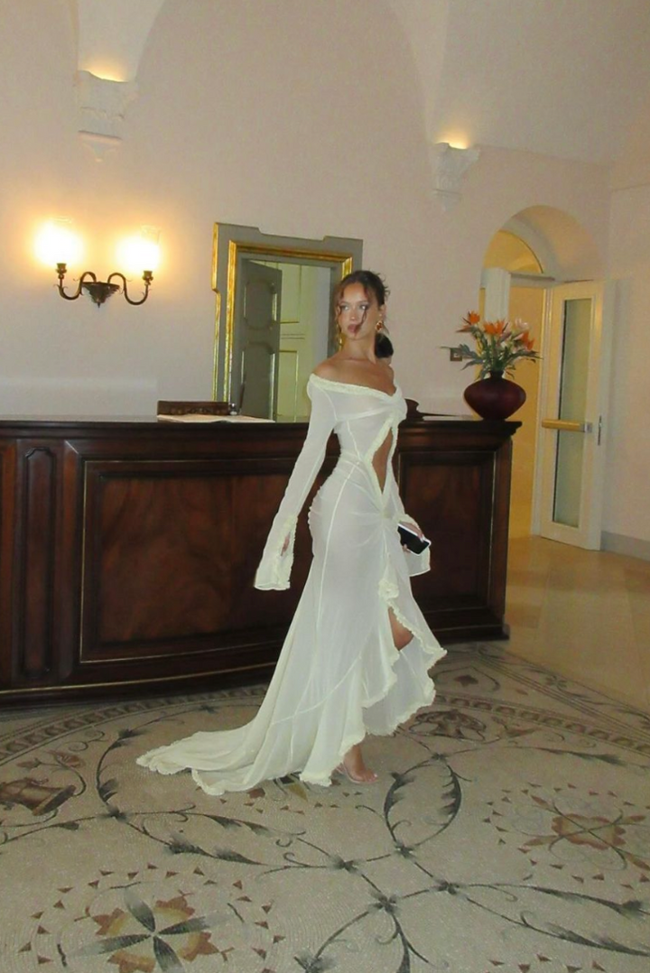 Zaira Sheer Maxi- Cream - Angel Lane Clothing