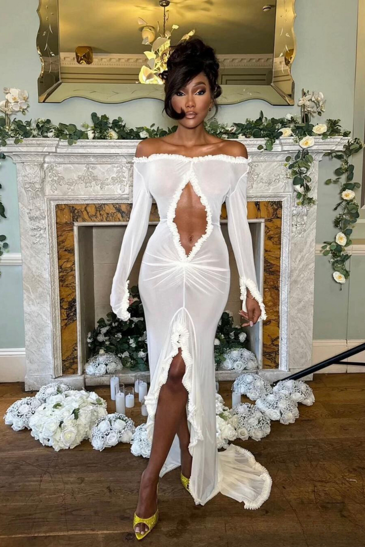 Zaira Sheer Maxi- White - Angel Lane Clothing