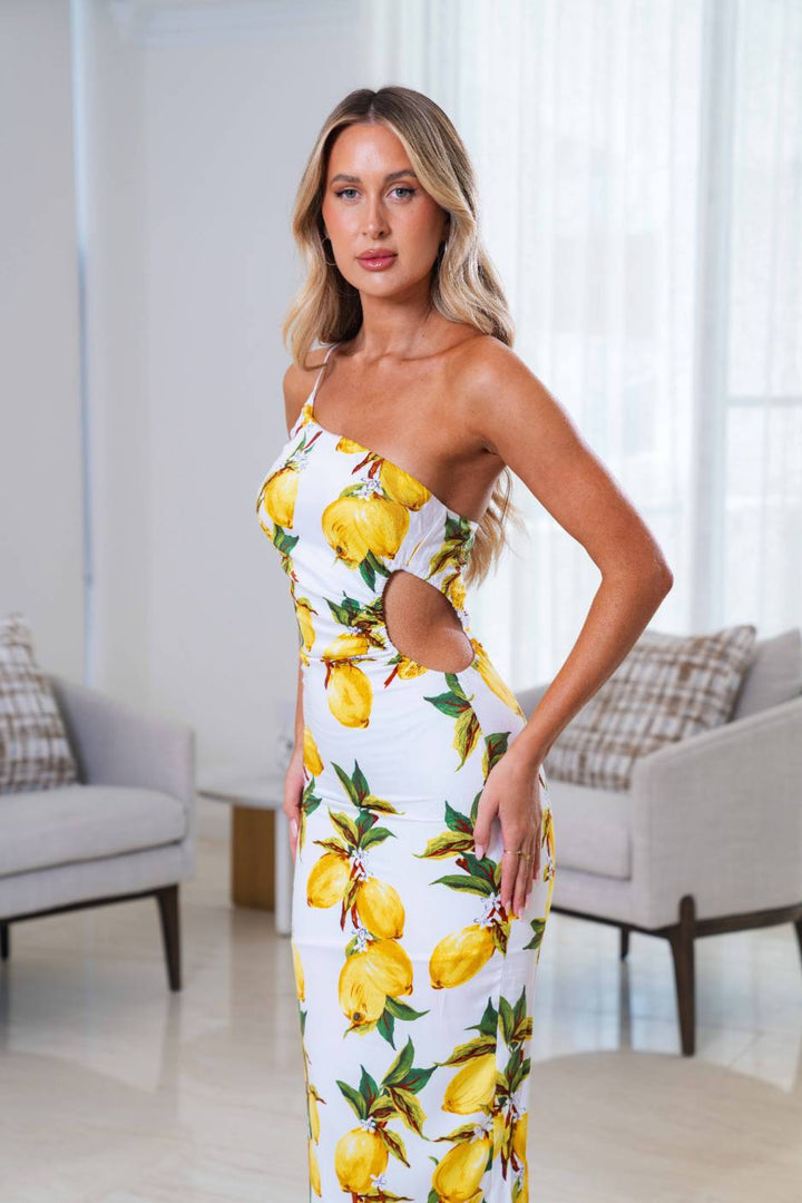 Bella Midi Dress- Lemon - Angel Lane Clothing