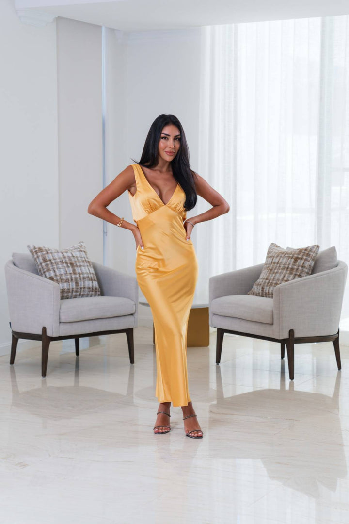 Harper Maxi Dress- Gold - Angel Lane Clothing