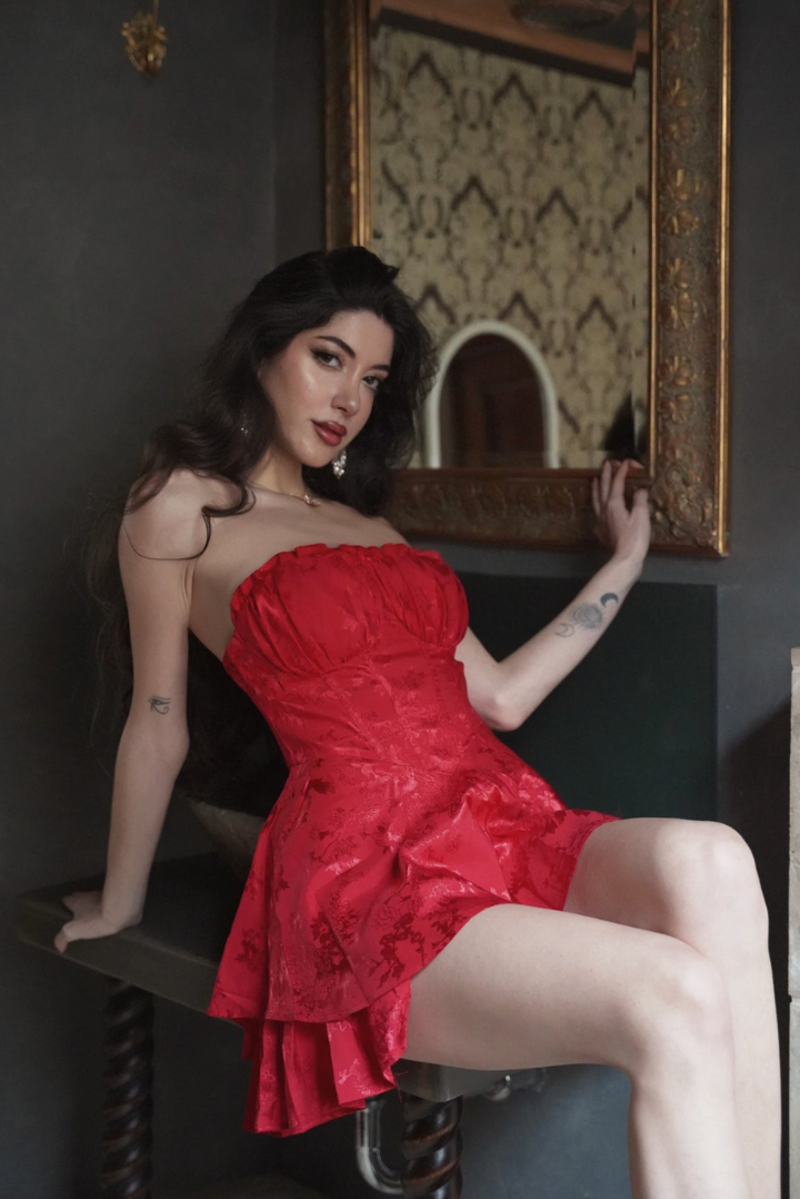 Mariposa Playsuit- Red - Angel Lane Clothing