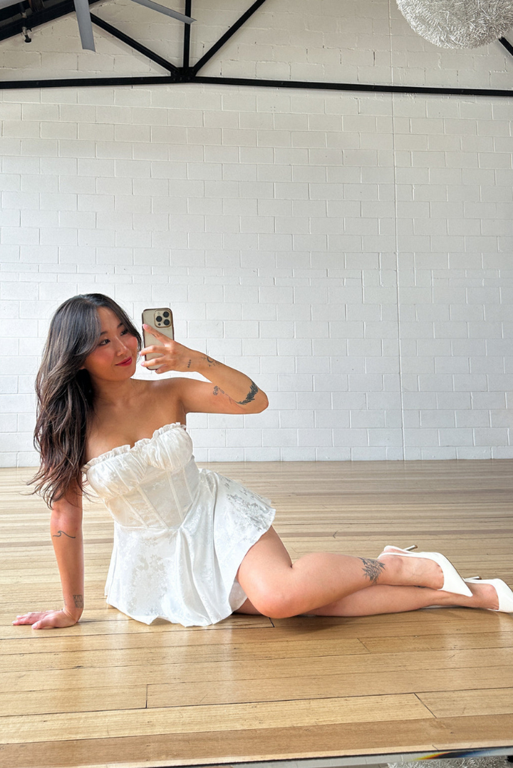Mariposa Playsuit- White - Angel Lane Clothing