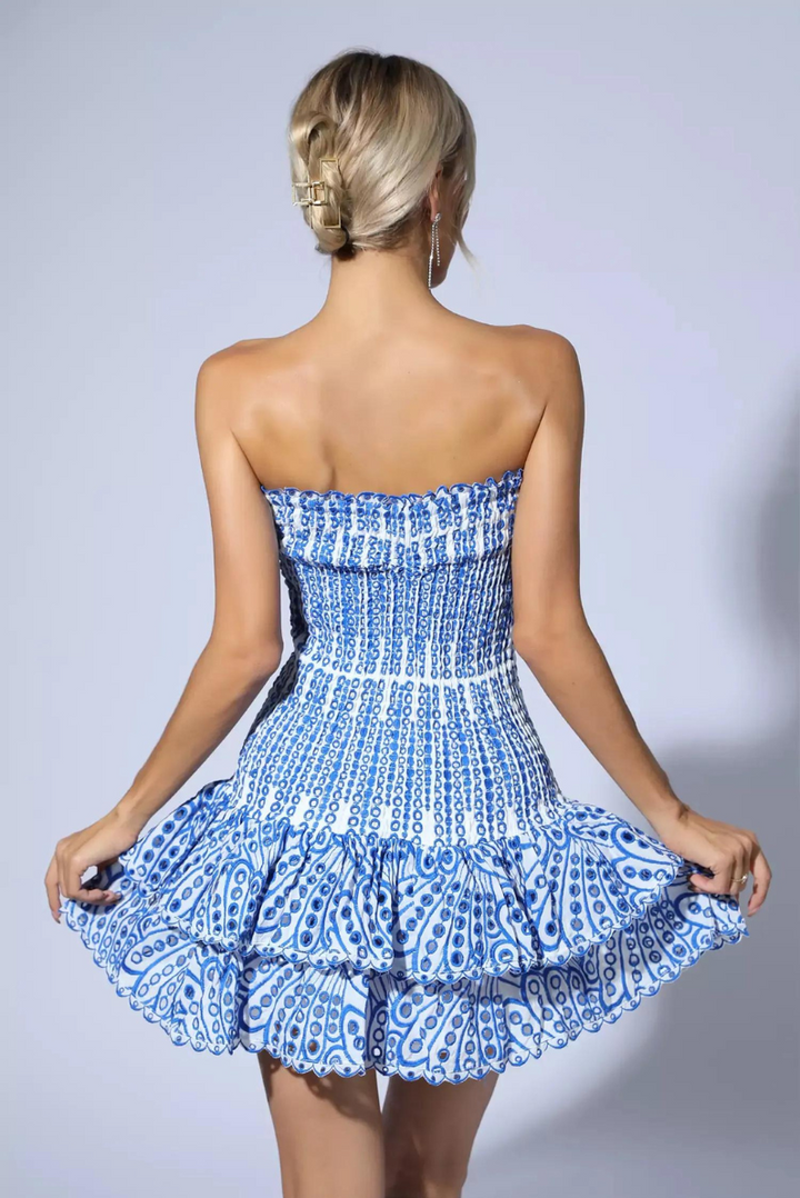 Monaco Mini Dress- Blue - Angel Lane Clothing