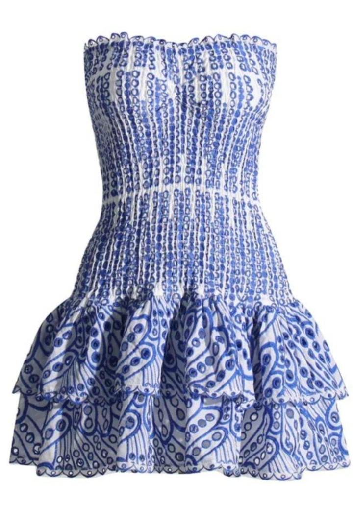 Monaco Mini Dress- Blue - Angel Lane Clothing