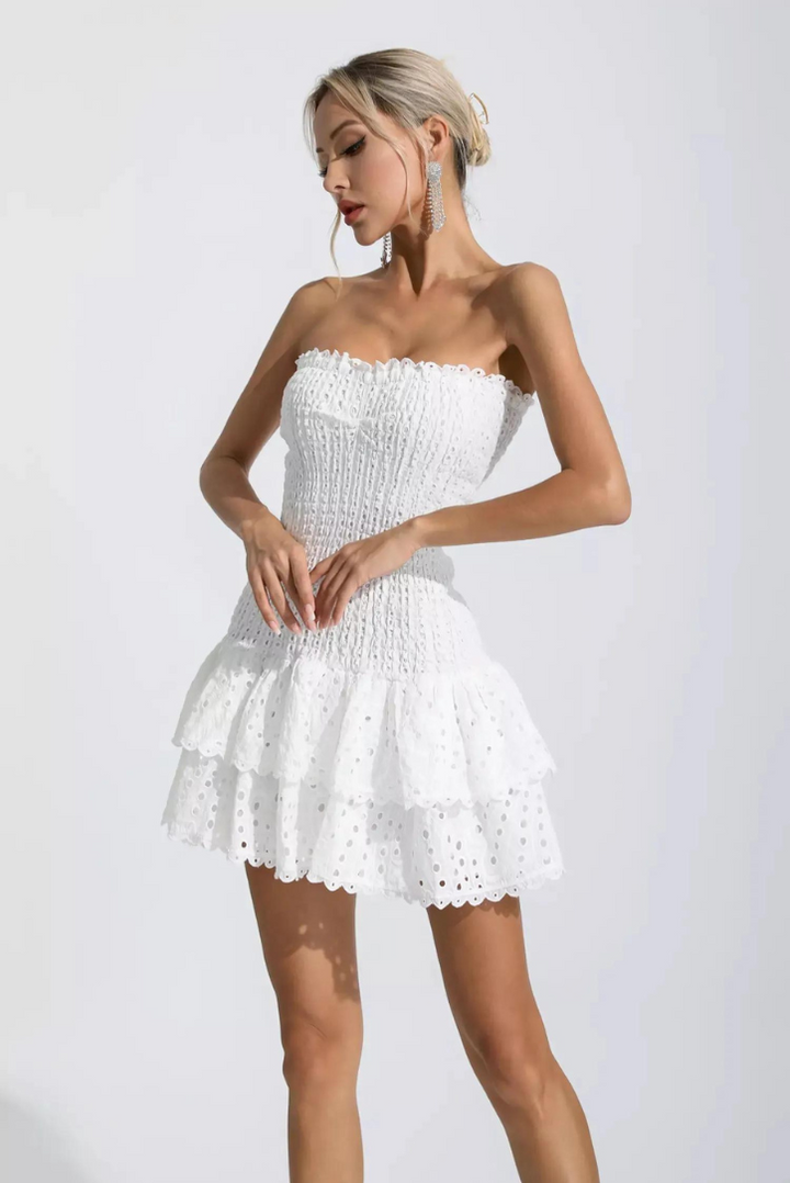 Monaco Mini Dress- White - Angel Lane Clothing