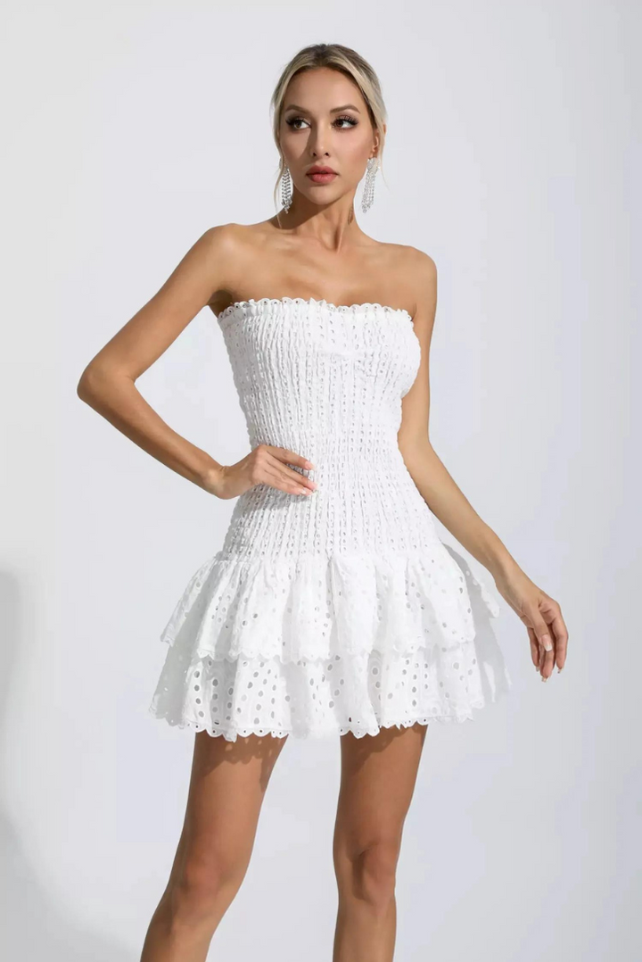 Monaco Mini Dress- White - Angel Lane Clothing