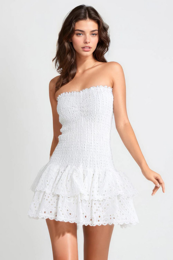 Monaco Mini Dress- White - Angel Lane Clothing