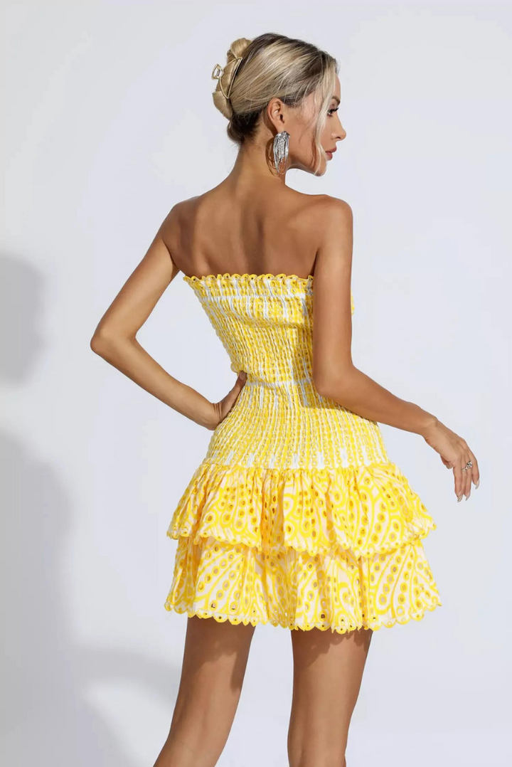 Monaco Mini Dress- Yellow - Angel Lane Clothing