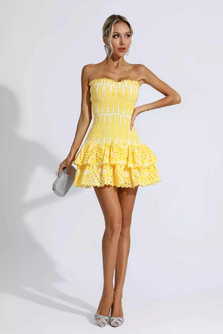 Monaco Mini Dress- Yellow - Angel Lane Clothing