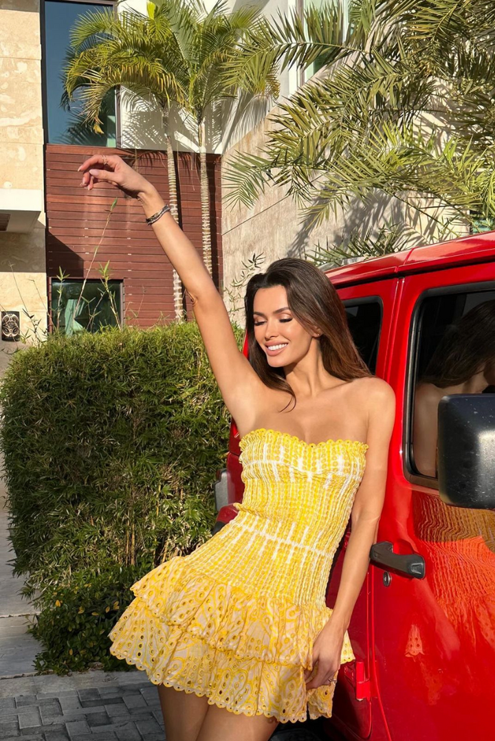 Monaco Mini Dress- Yellow - Angel Lane Clothing