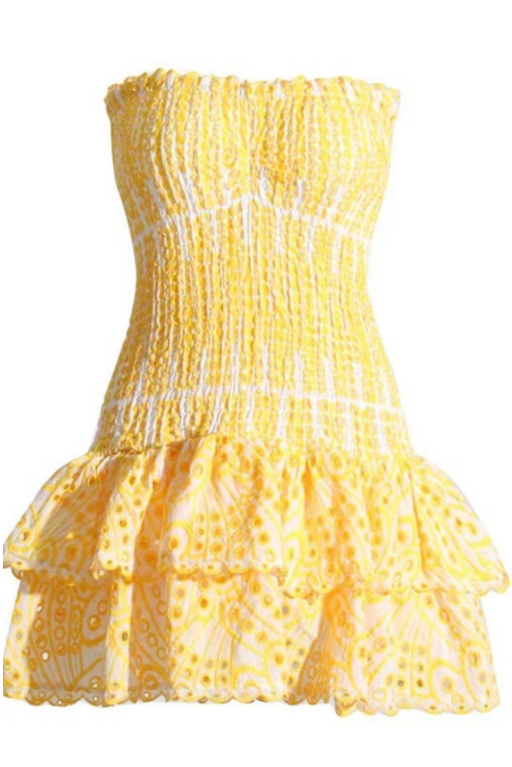 Monaco Mini Dress- Yellow - Angel Lane Clothing