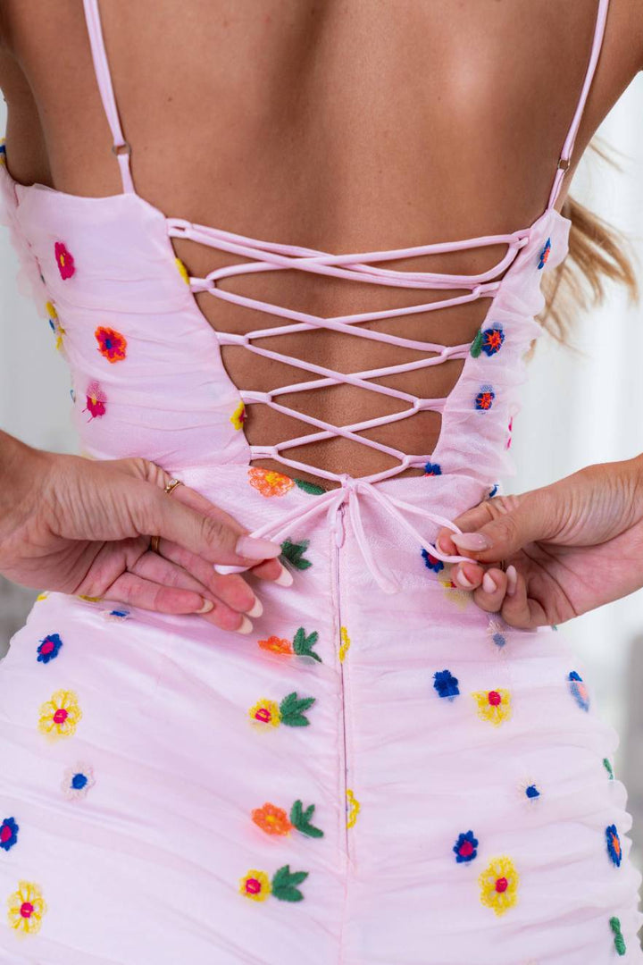 Polly Mini Dress- Pink - Angel Lane Clothing