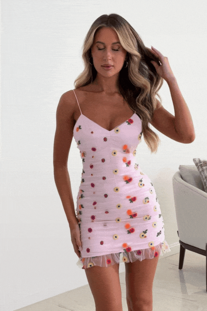 Polly Mini Dress- Pink - Angel Lane Clothing