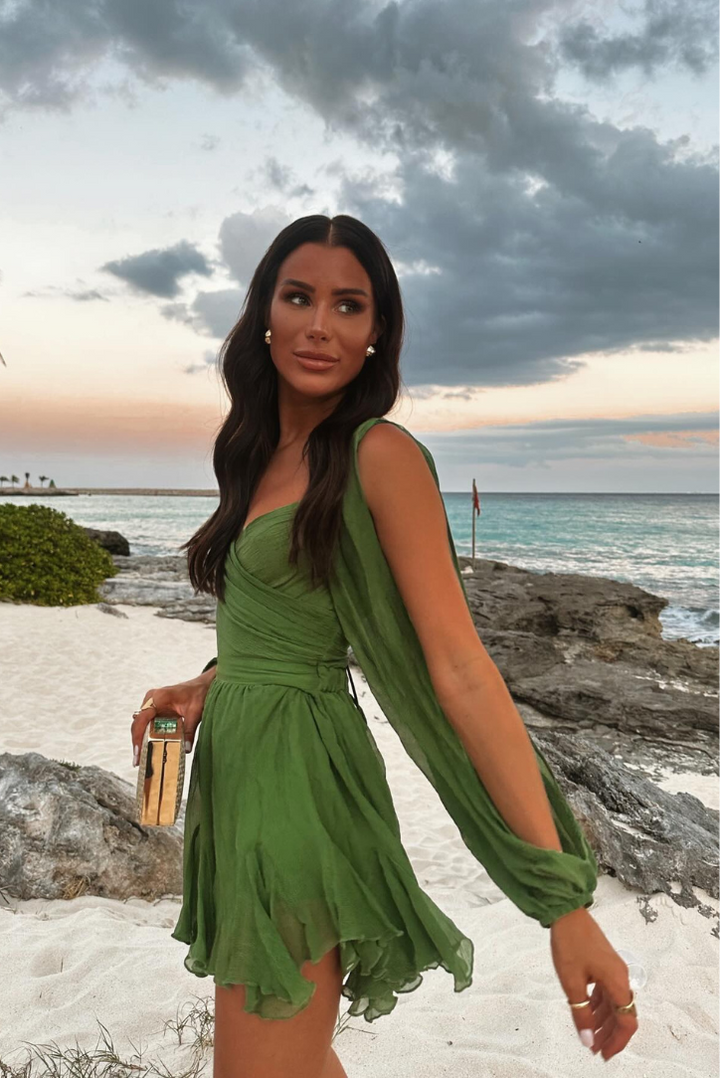 Vida Mini Dress- Olive - Angel Lane Clothing